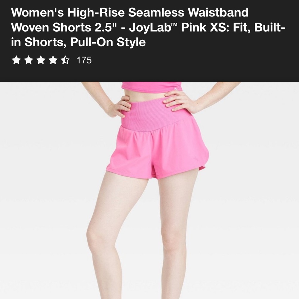 JoyLab Women's Athletic Pink Shorts